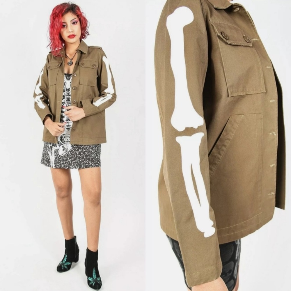 Iron fist bone in khaki military jacket awesome new w tags